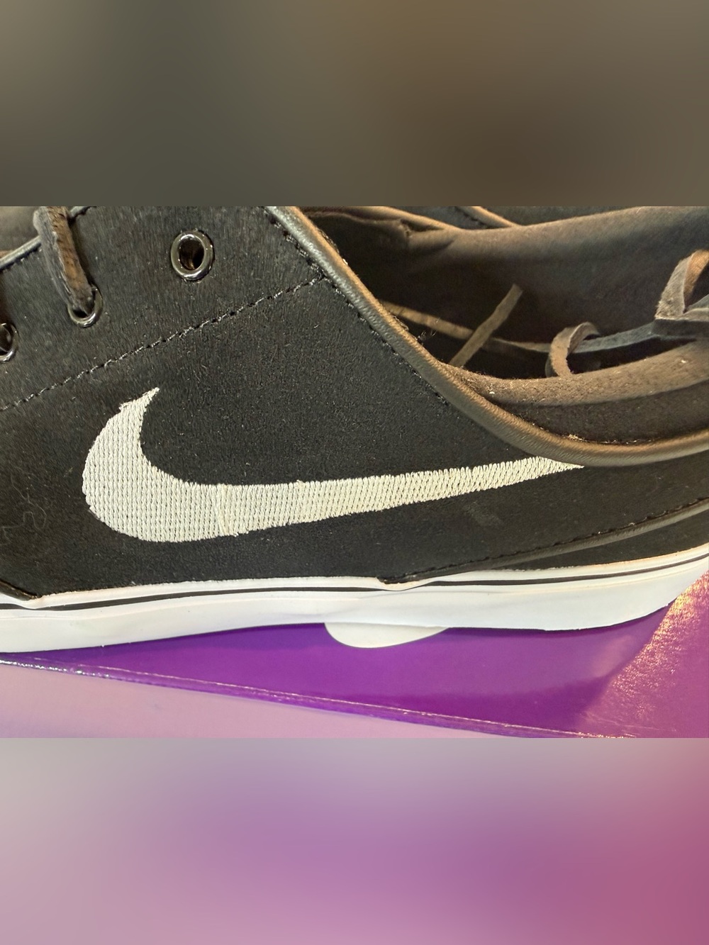 Nike SB Zoom Janoski OG+ Black Suede Low-Top Loafers White Size 9 Men/10.5 Women - Picture 2 of 10